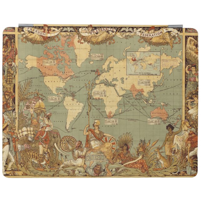 World Map Antique 1886 Illustrated iPad Smart Cover (Horizontal)
