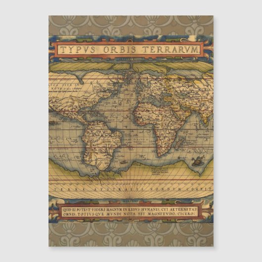 World Map Antique Ortelius Europe Travel (Front)