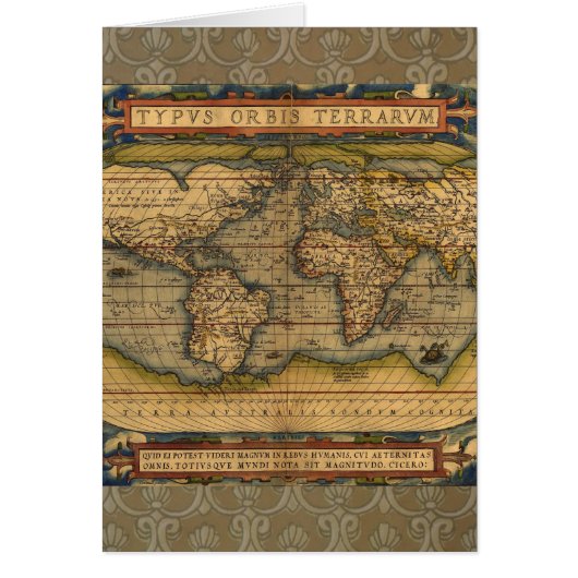 World Map Antique Ortelius Europe Travel (Front)
