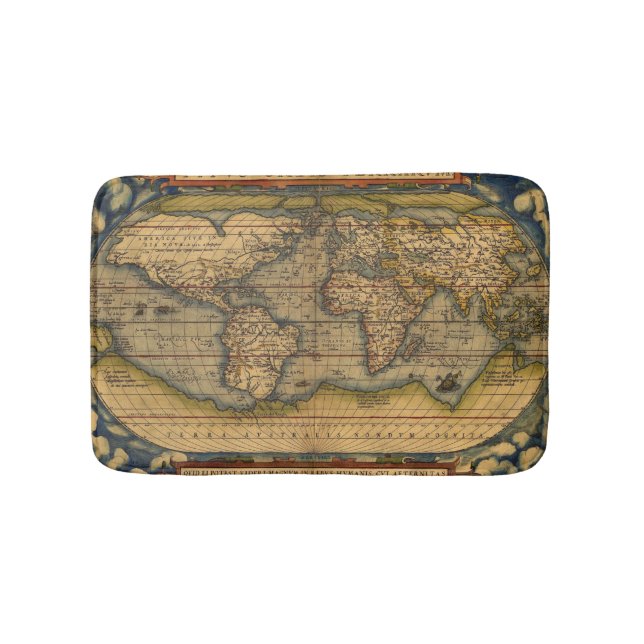 World Map Antique Ortelius Europe Travel Bathroom Mat (Front)