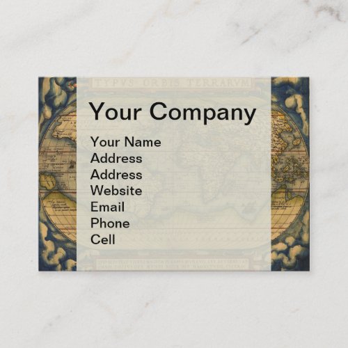 World Map Antique Ortelius Europe Travel Business Card