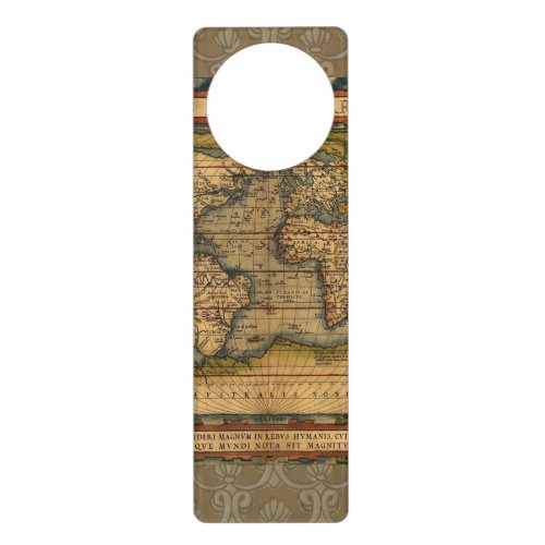 World Map Antique Ortelius Europe Travel Door Hanger