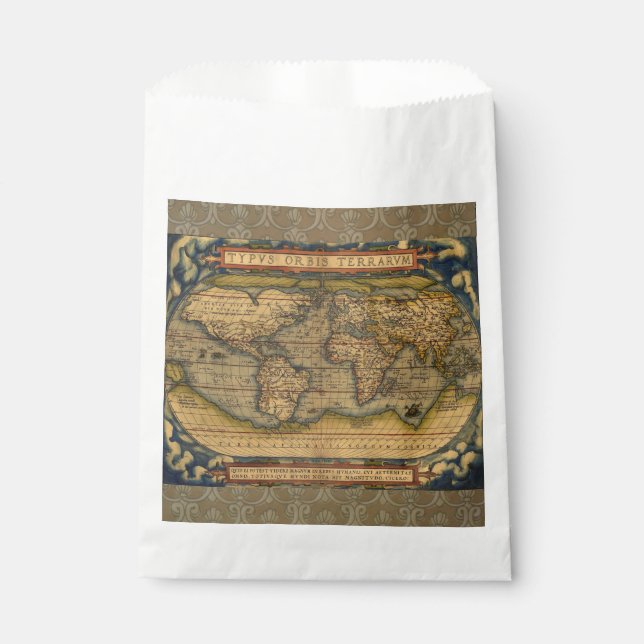 World Map Antique Ortelius Europe Travel Favor Bag (Front)