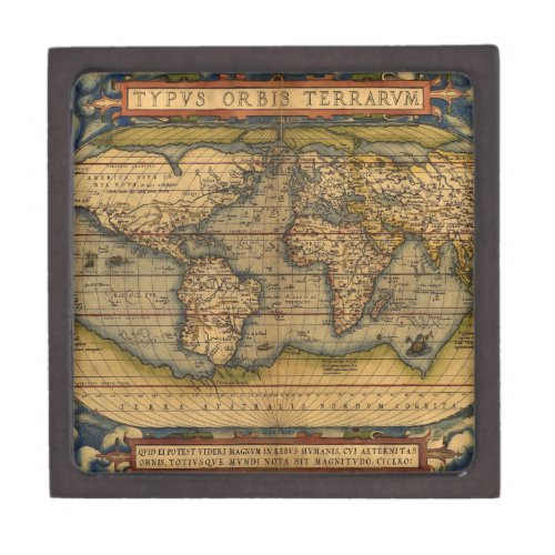 World Map Antique Ortelius Europe Travel Gift Box