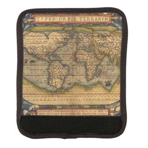 World Map Antique Ortelius Europe Travel Luggage Handle Wrap