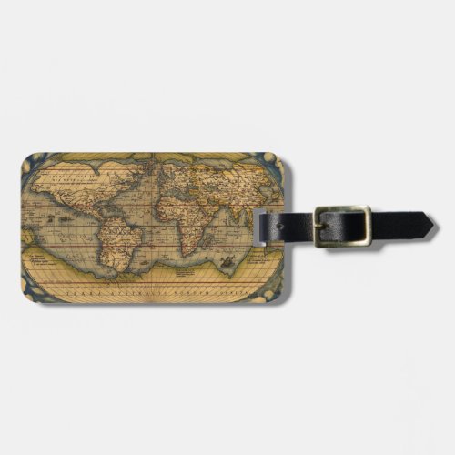 World Map Antique Ortelius Europe Travel Luggage Tag