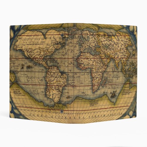 World Map Antique Ortelius Europe Travel Mini Binder