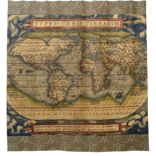 World Map Antique Ortelius Europe Travel Shower Curtain