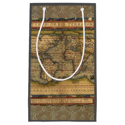 World Map Antique Ortelius Europe Travel Small Gift Bag