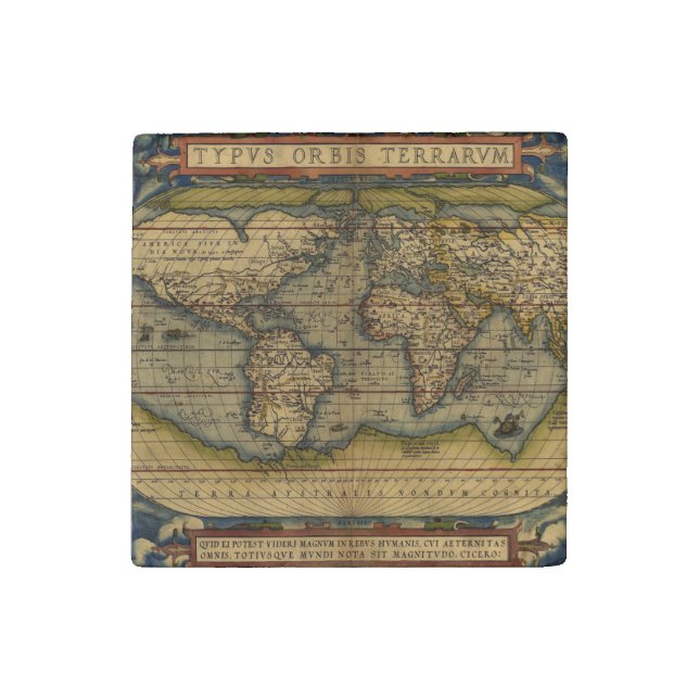 World Map Antique Ortelius Europe Travel Stone Magnet (First Magnet)