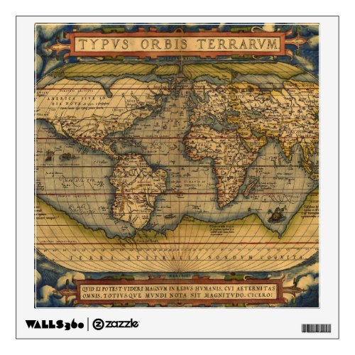 World Map Antique Ortelius Europe Travel Wall Decal