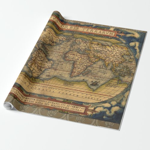 World Map Antique Ortelius Europe Travel Wrapping Paper