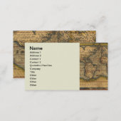 World Map Antique Ortellius Europe Travel Business Card (Front/Back)