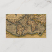 World Map Antique Ortellius Europe Travel Business Card (Back)