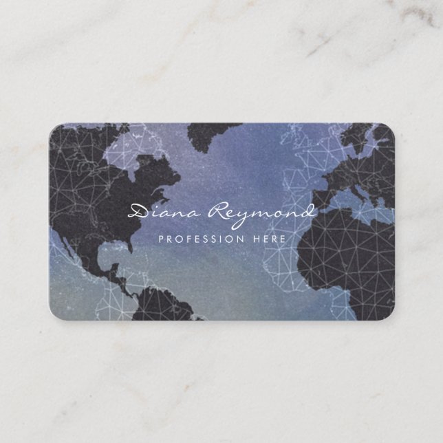 World Map, Atlas, Global Business Card (Front)