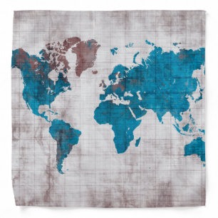 world map bandana