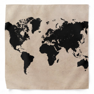 world map bandana