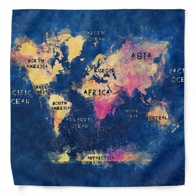 world map bandana (Front)