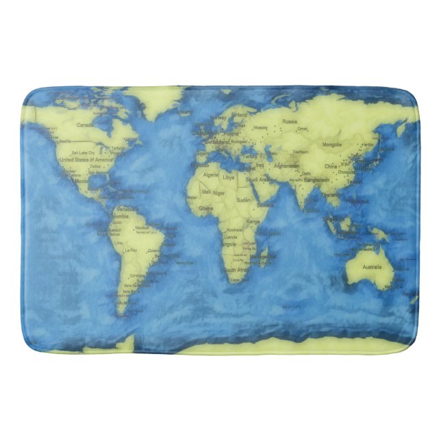 World Map Bath Mat (Front)