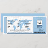 World Map Birthday Boarding Pass Ticket Invitation (Front/Back)