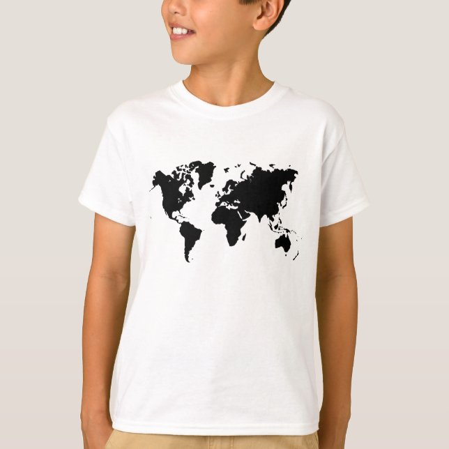World Map - Black T-Shirt (Front)