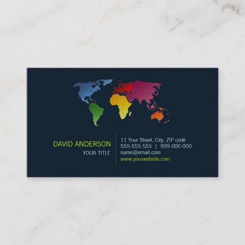 World Map business card
