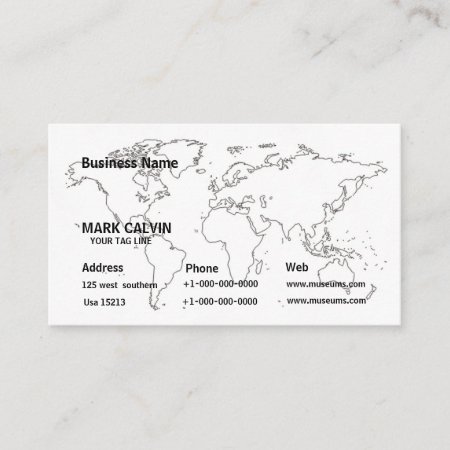 World Map Business Card Desgin