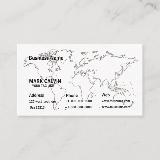 World Map Business Card Desgin (Front)