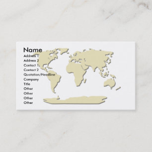 World Map Business Card Eggshell