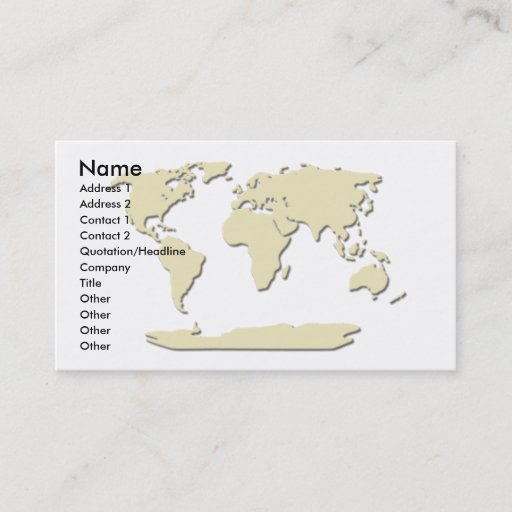 Customizable World Map Business Card Eggshell