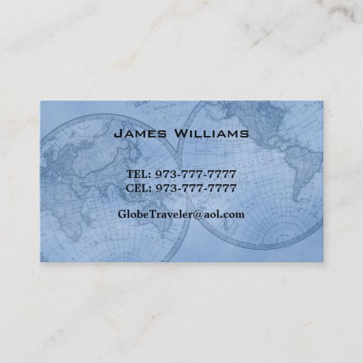 Customizable world map business cards