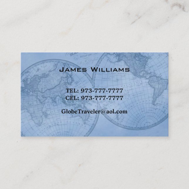 world map business cards (Front)