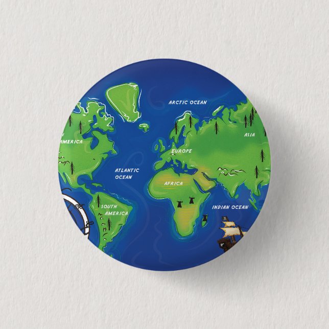 World Map Button (Front)