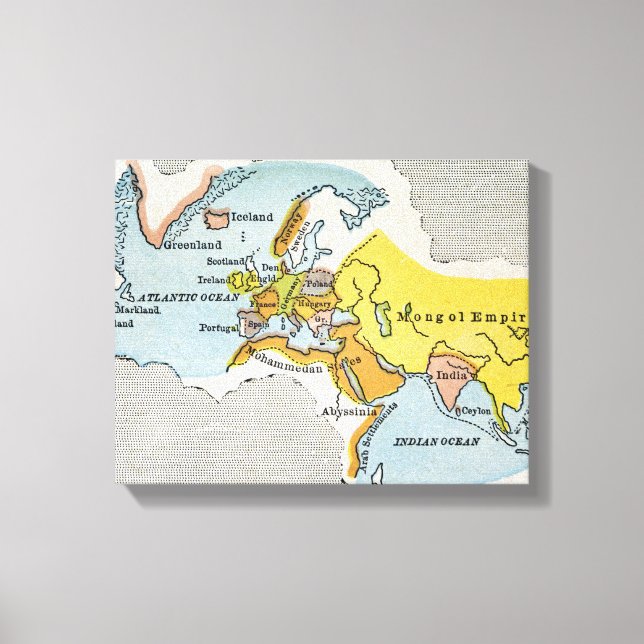 WORLD MAP, c1300. Canvas Print (Front)