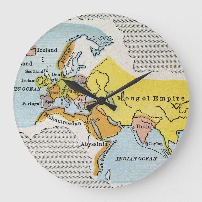 WORLD MAP, c1300. Large Clock (Front)
