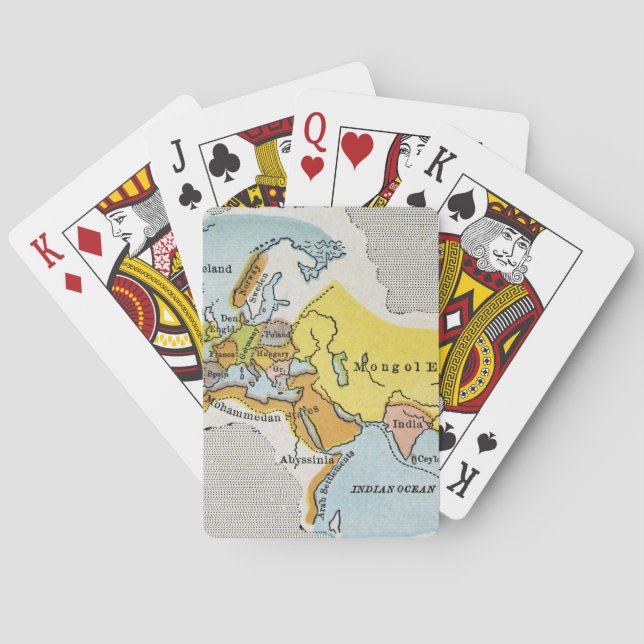 WORLD MAP, c1300. Poker Cards (Back)