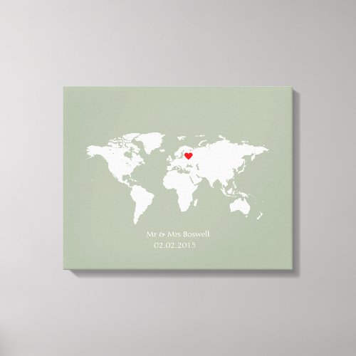 world map canvas wedding guestbook guest choose