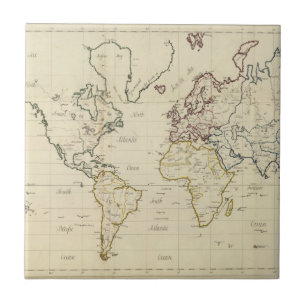 World map ceramic tile