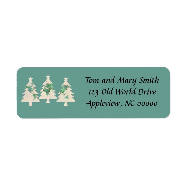World Map Christmas Trees Labels (Front)