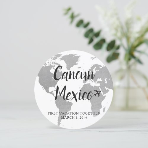 World Map City Favorite Locations Table Name Card