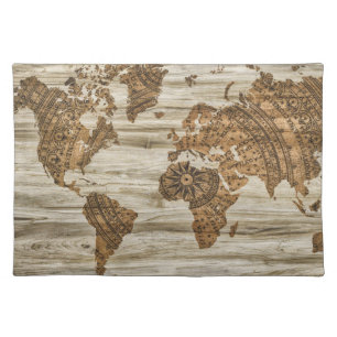 World Map Cloth Placemats