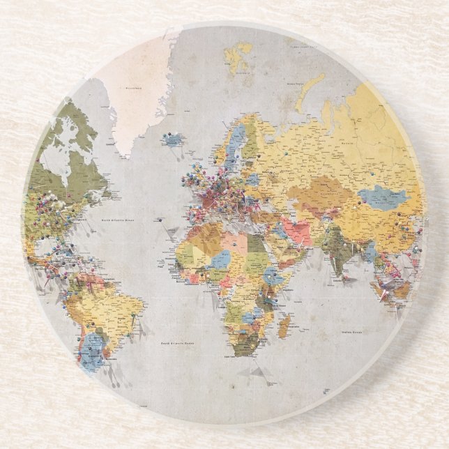 world map coaster (Front)