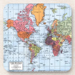World Map Coasters<br><div class="desc">World map coasters, with a colorful map of the world. Great gift for travelers!</div>