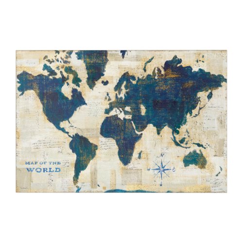 World Map Collage Acrylic Print