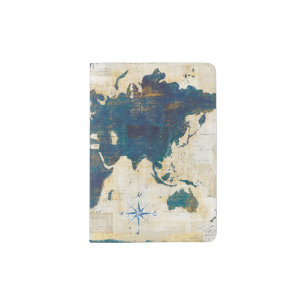 World Map Collage Passport Holder