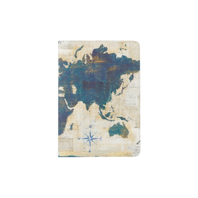 World Map Collage Passport Holder (Front)