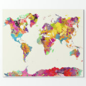world map colors wrapping paper (Flat)