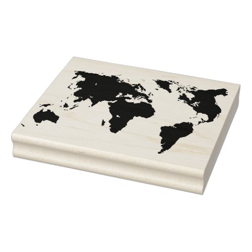 World Map Continent Design Stamp