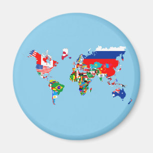 world map country flag symbol silhouette magnet