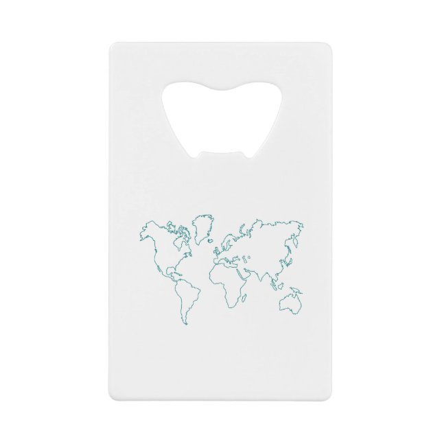 World Map Credit Card Bottle Opener (Front)